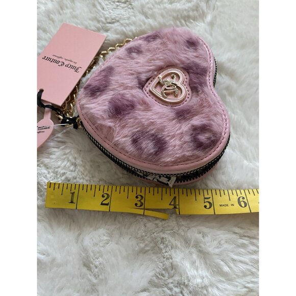 JUICY COUTURE GET COZY HEART ZIP AROUND WRISTLET WALLET PINK LEOPARD New - Picture 10 of 10